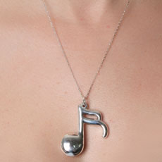 Pingente de Prata Nota Musical