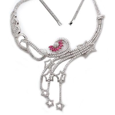 Maxi Colar de Prata Estrelas com Zircônias