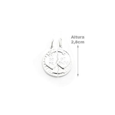 Pingente de Prata Cara Metade.