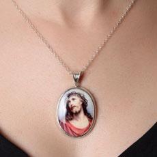 Medalha de Prata Jesus em Resina