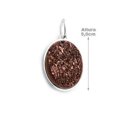 Pingente de Prata com Drusa Metalizada