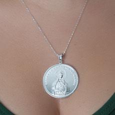 Medalha de Prata Sagrado Coração de Jesus - 24079