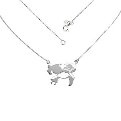 Gargantilha de Prata Namorados