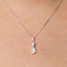 Pingente de Prata Figa com Zircônias