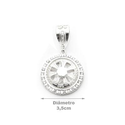 Pingente de Prata com Zircônias