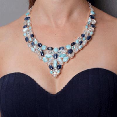 Maxi Colar de Prata com Pedras