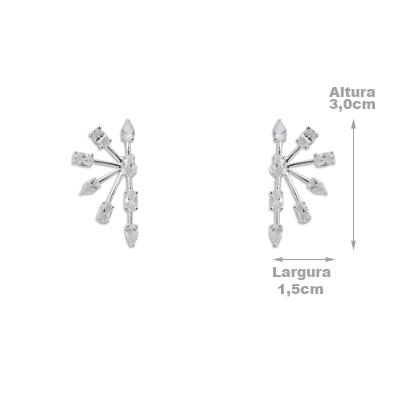 Brinco de Prata com Zircônia - 37229
