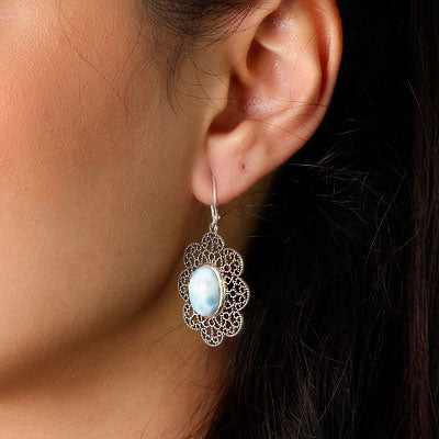 Brinco de Prata com Larimar - 38085