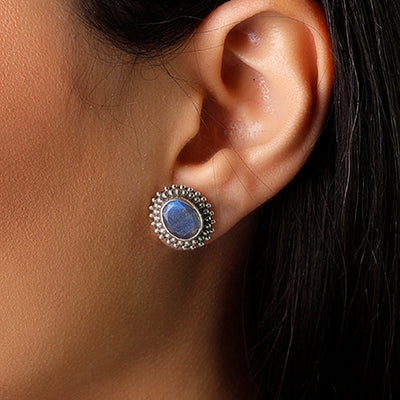 Brinco de Prata com Labradorita.