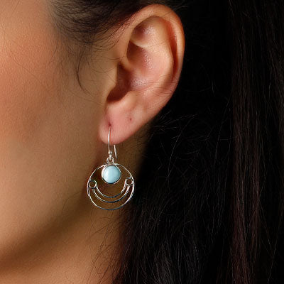 Brinco de Prata com Larimar - 38174