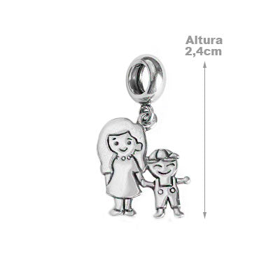 Berloque de Prata Mãe e Filho - 39247