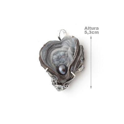 Pingente de Prata com Drusa