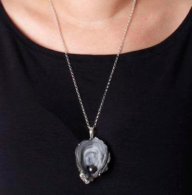 Pingente de Prata com Drusa