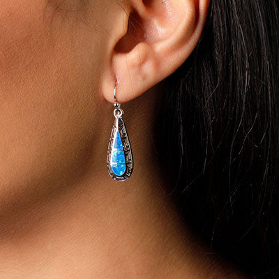 Brinco de Prata com Opala.