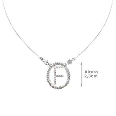 Gargantilha de Prata Letra.