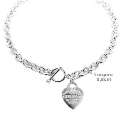 Gargantilha de Prata em elos - 41322