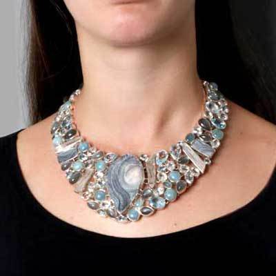 Gargantilha de Prata com Pedras - 41381