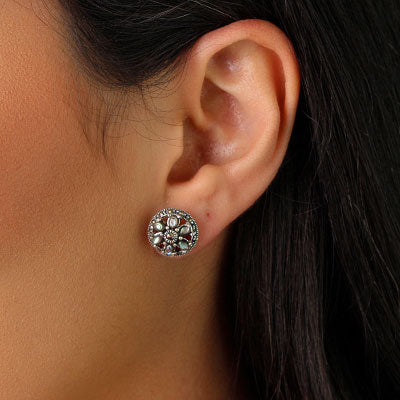 Brinco de Prata com Abalone - 42057