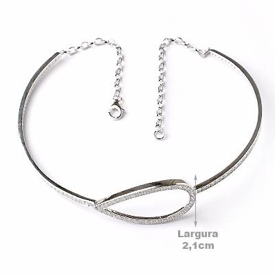 Gargantilha Aro de Prata com Zircônia - 42324