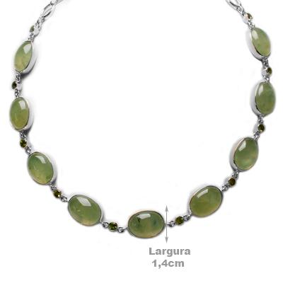 Gargantilha de Prata com Prehnita