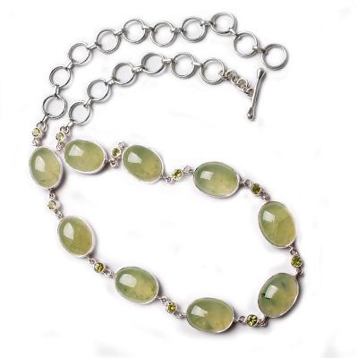Gargantilha de Prata com Prehnita