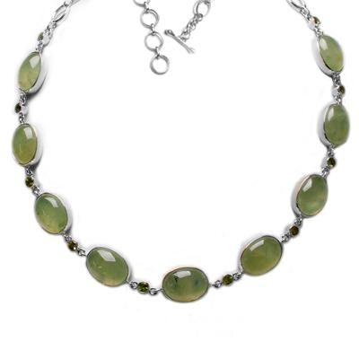 Gargantilha de Prata com Prehnita