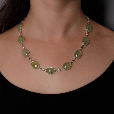 Gargantilha de Prata com Prehnita