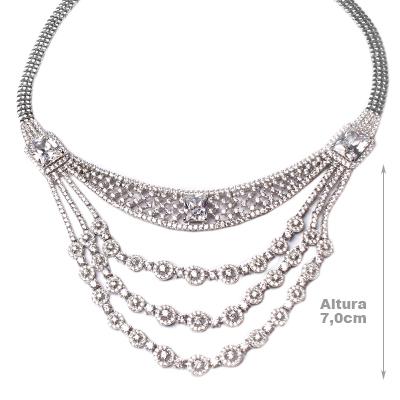 Gargantilha de Prata com Zircônias