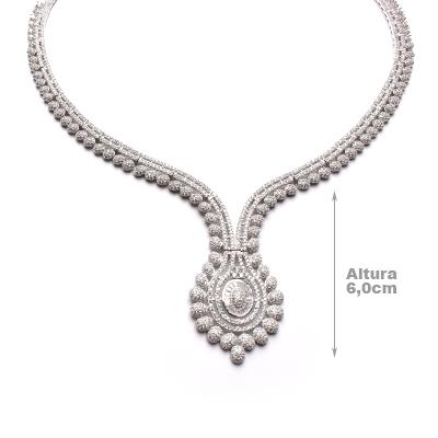 Gargantilha de Prata com Zircônia