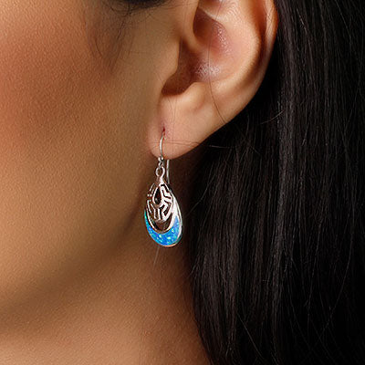 Brinco de Prata com Opala.