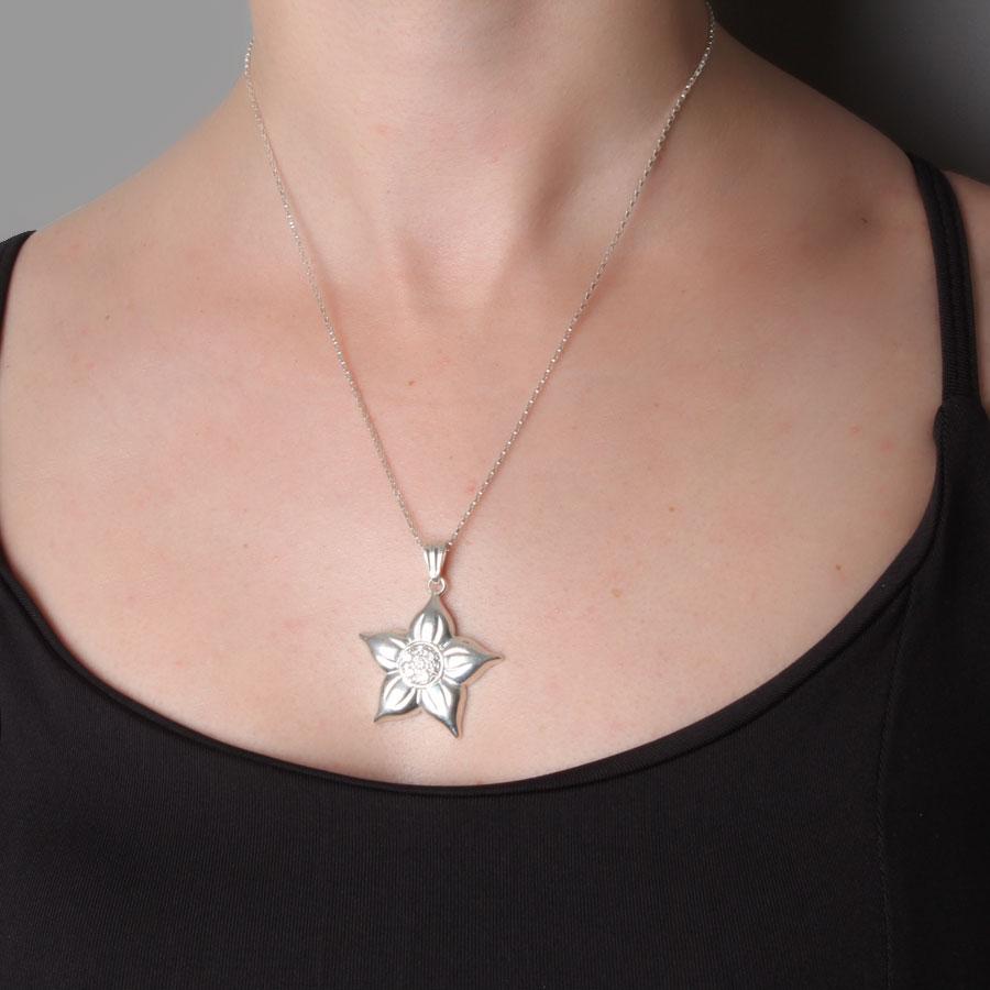 Pingente de Prata Flor - 4344