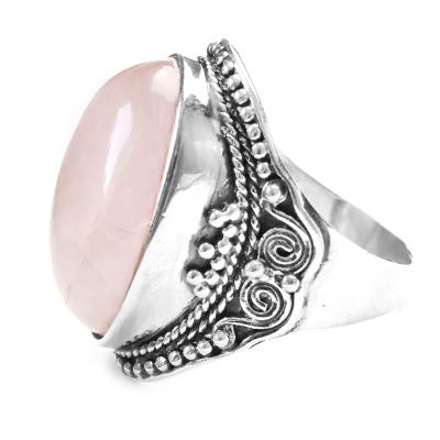 Anel de Prata com Quartzo Rosa - 44926