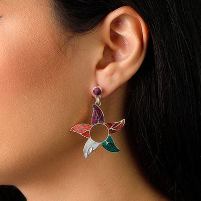 Brinco de Prata com Madrepérola.