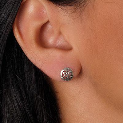 Brinco de Prata Símbolo Ohm