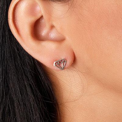 Brinco de Prata Diamante