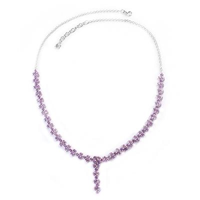 Gargantilha de Prata com Ametista - 48028