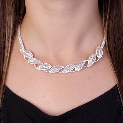 Gargantilha Aro de Prata com Zircônia - 48037 - soprata