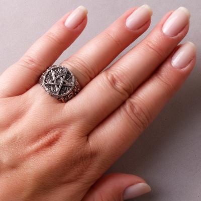 Anel de Prata Pentagrama.