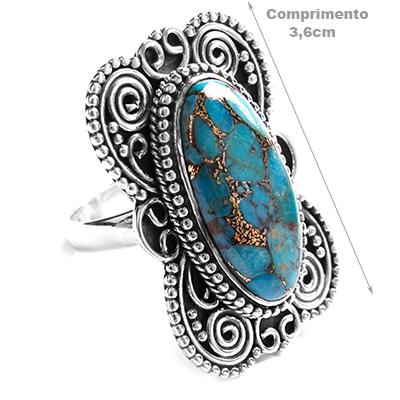 Anel de Prata com Turquesa - 48377