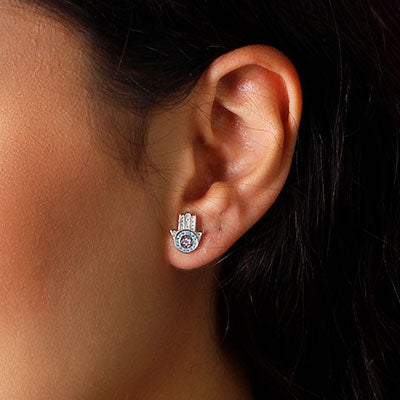 Brinco de Prata Hamsa