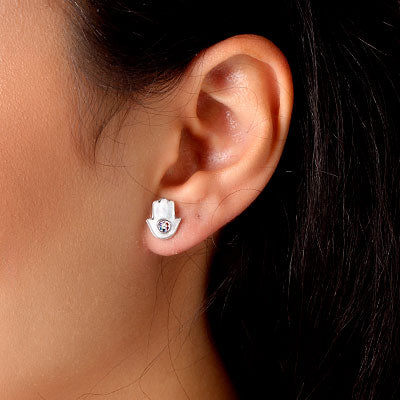 Brinco de Prata Hamsa.