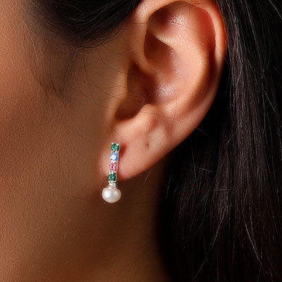 Brinco de Prata com Zircônia