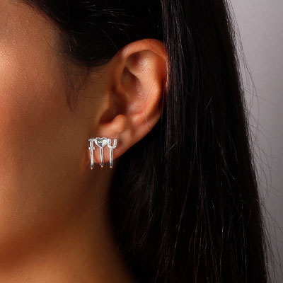 Brinco de Prata com Zircônias