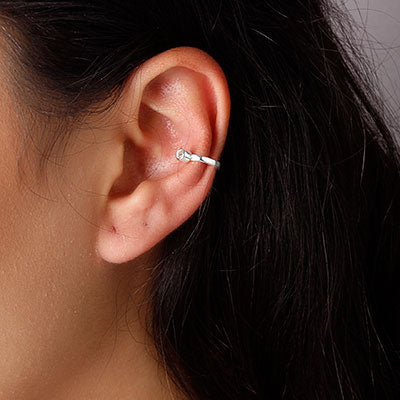 Piercing de Prata Pressão para Orelha