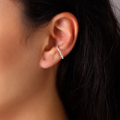 Piercing de Prata Pressão para Orelha