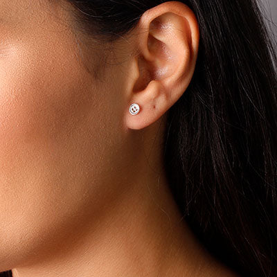 Brinco de Prata Botão