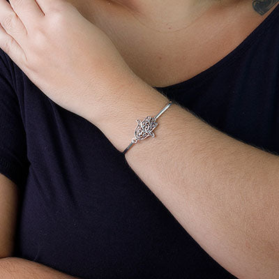 Bracelete de Prata Hamsa.