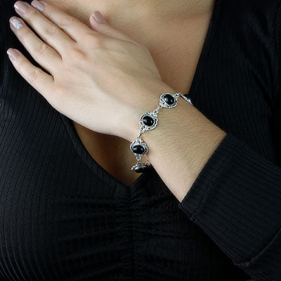Pulseira de Prata com Ônix