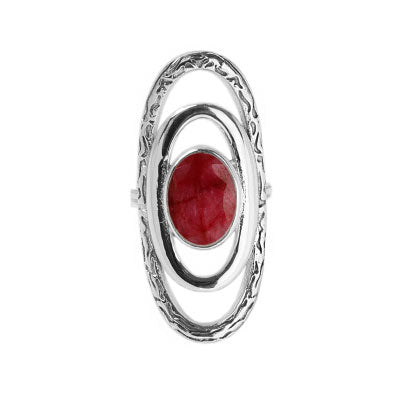 Anel de Prata com Rubi