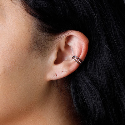 Piercing de Prata Pressão para Orelha